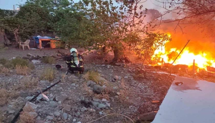 Tüpün patladığı yangın korkuttu