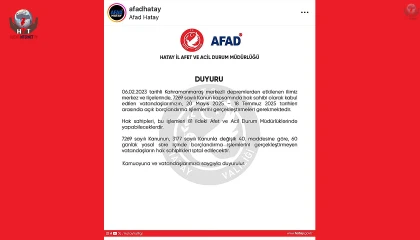 AFAD HAK SAHİBİ VATANDAŞLARI UYARDI