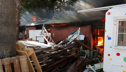 Antalyada depo yangını