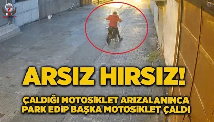 Çaldığı motosiklet arızalanınca park edip, başka motosiklet çaldı