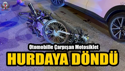 Dörtyolda otomobille çarpışan motosiklet hurdaya döndü: 1i ağır 2 yaralı