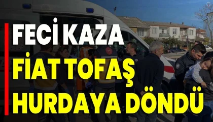 Fiat Tofaşın hurdaya döndüğü kazada 4 kişi yaralandı