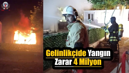 Gelinlikçide çıkan yangında yüzlerce gelinlik yanarak kül oldu