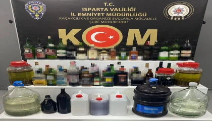 Ispartada 125 litre sahte içki ele geçirildi