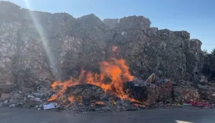 Kahramanmaraşta kağıt fabrikasında yangın