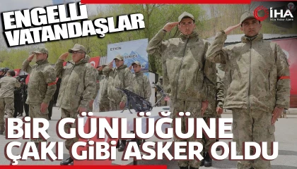 Kamuflaj giyen engelli gençler yemin etti