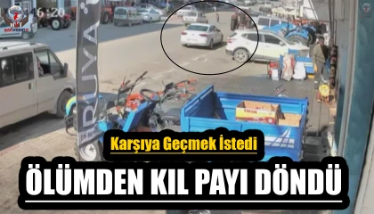 Koşarak yolun karşısına geçen çocuğa otomobil çarptı, o anlar kamerada