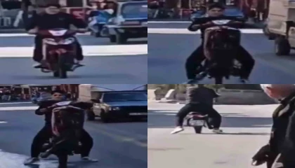 Motosikletin önünü kaldırdı, 41 bin TL ceza yedi