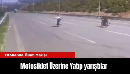 Otobanda motorun üzerine uzanarak ölüme yarış pahalıya patladı