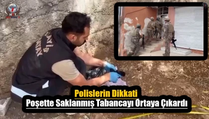 Polislerin dikkati poşette saklanmış tabancayı ortaya çıkardı