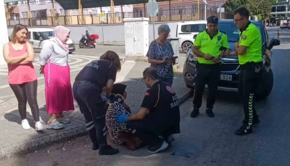 Yaya geçidinden geçmeye çalışan yayaya otomobil çarptı: 1 yaralı