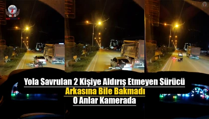 Yola savrulan 2 kişiye aldırış etmeyen sürücü arkasına bile bakmadı, o anlar kamerada