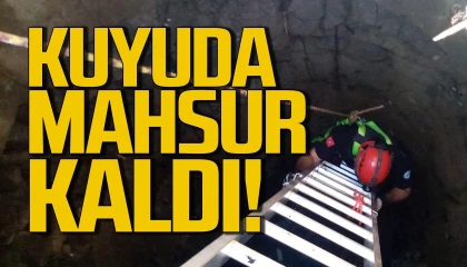 7 metrelik su kuyusuna düşen kediyi itfaiye kurtardı