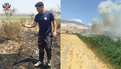 Alevler içinde kalan yavru serçeye, itfaiyeden can suyu