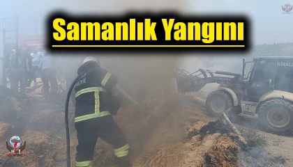 Altınözünde samanlık yangını