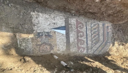 Altyapı çalışmalarında Roma döneminden kalma mozaik bulundu