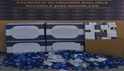 Anamurda 66 bin adet kaçak makaron ele geçirildi