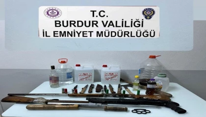 Burdurda silah ve kaçak içki operasyonu: 1 gözaltı