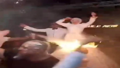Düğündeki meşale şovu faciaya yol açıyordu