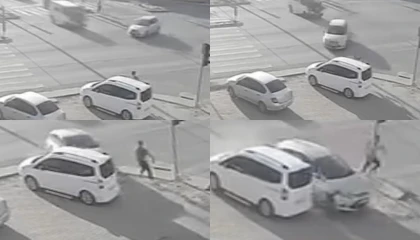 İki ayrı kazada saniselerle ölümden kurtuluş: O anlar kamerada