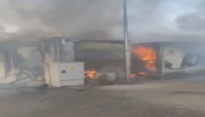 Kahramanmaraşta konteyner yangını