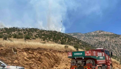 Kahramanmaraşta orman yangını sürüyor