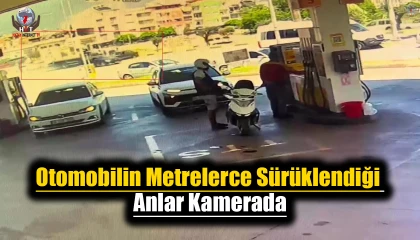 Kamyonun otomobili metrelerce sürüklediği anlar kamerada