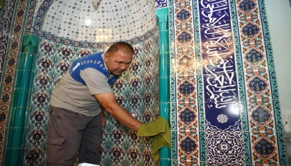 Konyaaltında bayram öncesi ibadethaneler temizlendi