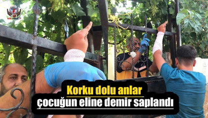 Korku dolu anlar, çocuğun eline demir saplandı