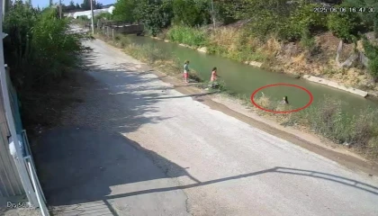Küçük çocuğun sulama kanalına düşüp hayatını kaybettiği olay anının görüntüleri ortaya çıktı