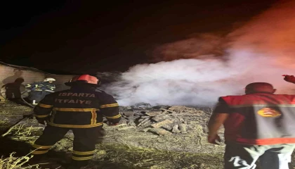 Mangal ateşinden çıkan kıvılcım otluk alana sıçradı