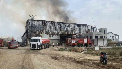 Mersinde pamuk fabrikasında yangın, ekipler müdahale ediyor