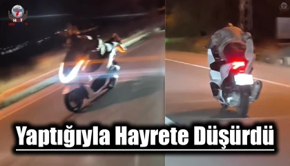 Motosiklet sürücüsü yaptığıyla hayrete düşürdü