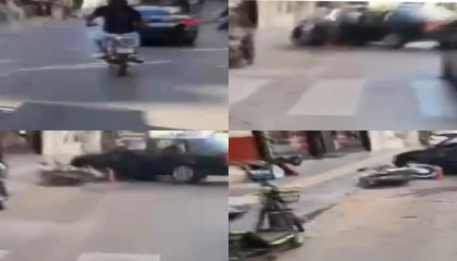 Motosikletlilerin farklı kazaları gözler önünde