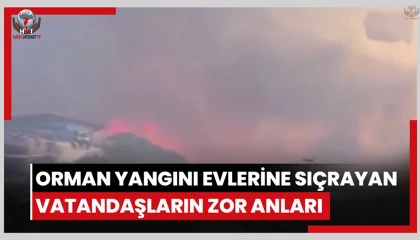 Orman yangını evlerine sıçrayan vatandaşların zor anları