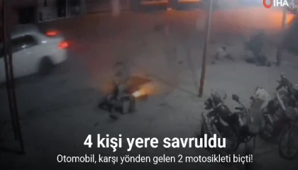 Otomobil karşı yönden gelen 2 motosikleti biçti