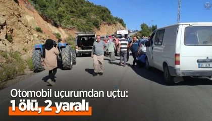 Otomobil uçurumdan uçtu: 1 ölü, 2 yaralı
