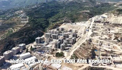 Samandağ Hıdırbeyde TOKİ afet konutları yükseliyor