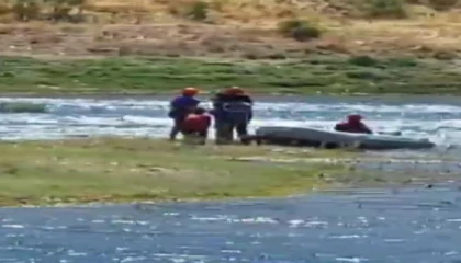 Sır Barajında adada mahsur kalan 3 çocuk ve 2 köpek kurtarıldı