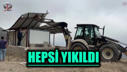 Yaylalara inşa edilen kaçak betonarme yapılar yıkıldı