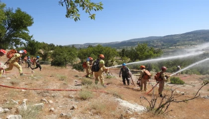 Yeni göreve başlayan yangın işçilerine uygulamalı eğitim