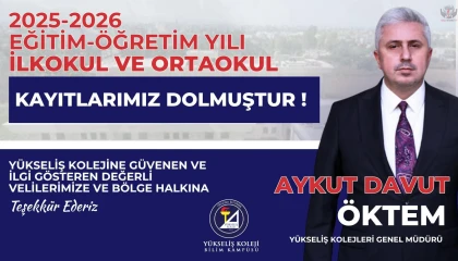 YÜKSELİŞ KOLEJİ’NDE 2025-2026’DA TAM KAPASİTE “İLKOKUL VE ORTAOKUL KAYITLARI TAMAMLANDI”