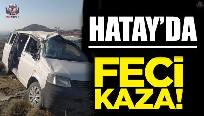 Hatayda şarampole devrilen minibüsün sürücüsü yaralandı