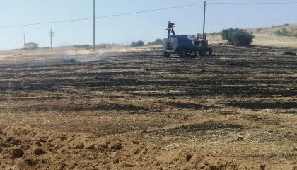 Ispartada 30 dönümlük tarla yanarak kül oldu