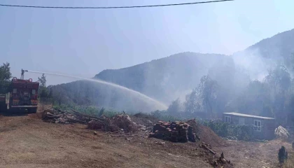 Kumlucada makilik yangını 7 dakikada müdahale ile kontrol altın alındı