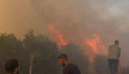 Mahallede çıkan yangın paniğe neden oldu: Vatandaşlar ve itfaiye alevlere karşı mücadele etti