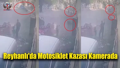 Reyhanlıda otomobille çarpışan motosikletli metrelerce savruldu