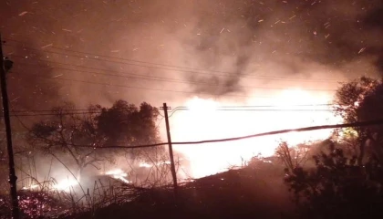 Silifkede ağaçlık alanda çıkan yangın söndürüldü