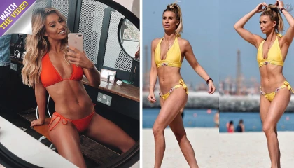 Ünlü oyuncu Yunanistan tatilinde giydiği yırtmaçlı elbise ile ağızları açık bıraktı