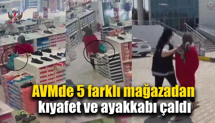 AVMde 5 farklı mağazadan kıyafet ve ayakkabı çaldı